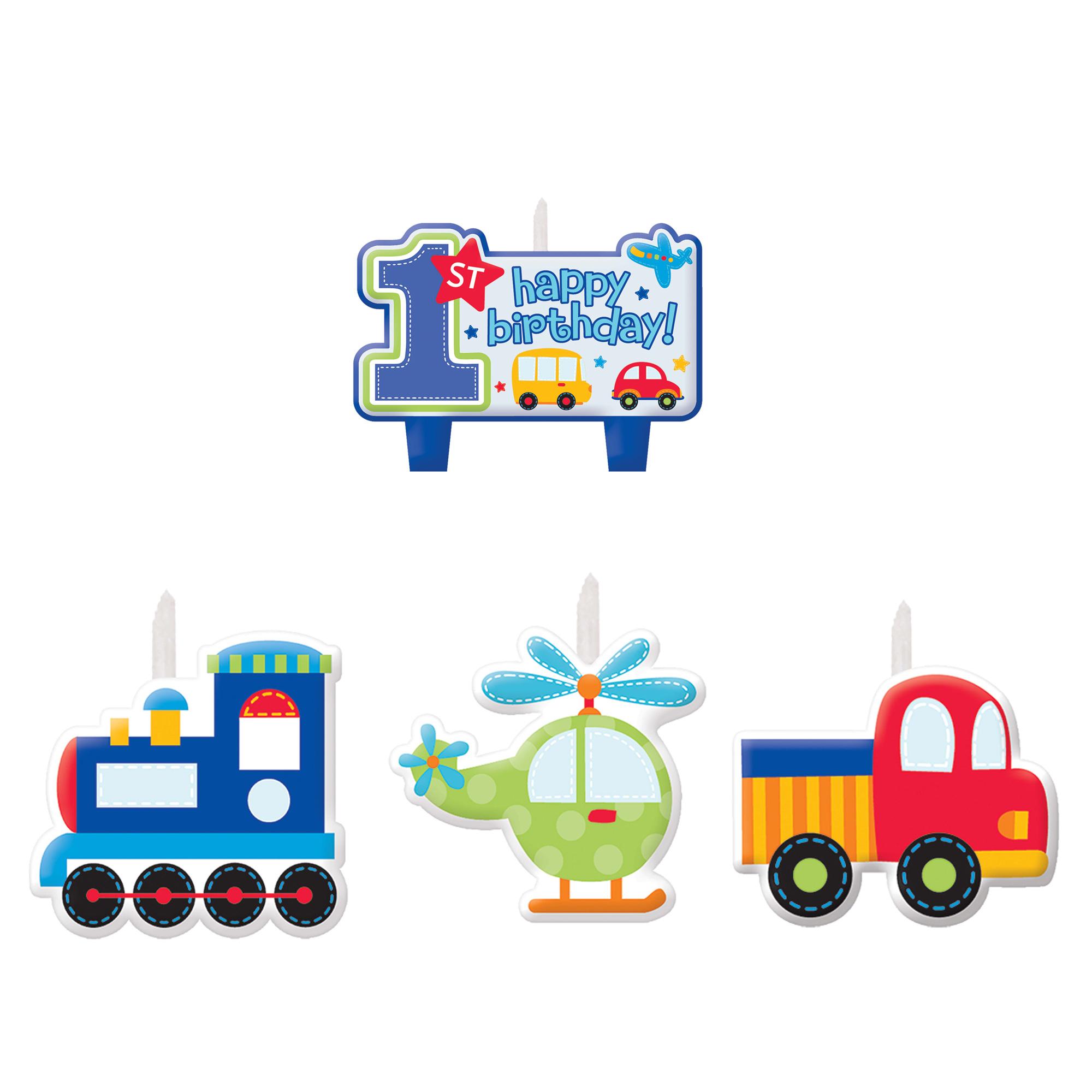 All Aboard Birthday Candle Set 4pcs Party Accessories - Party Centre