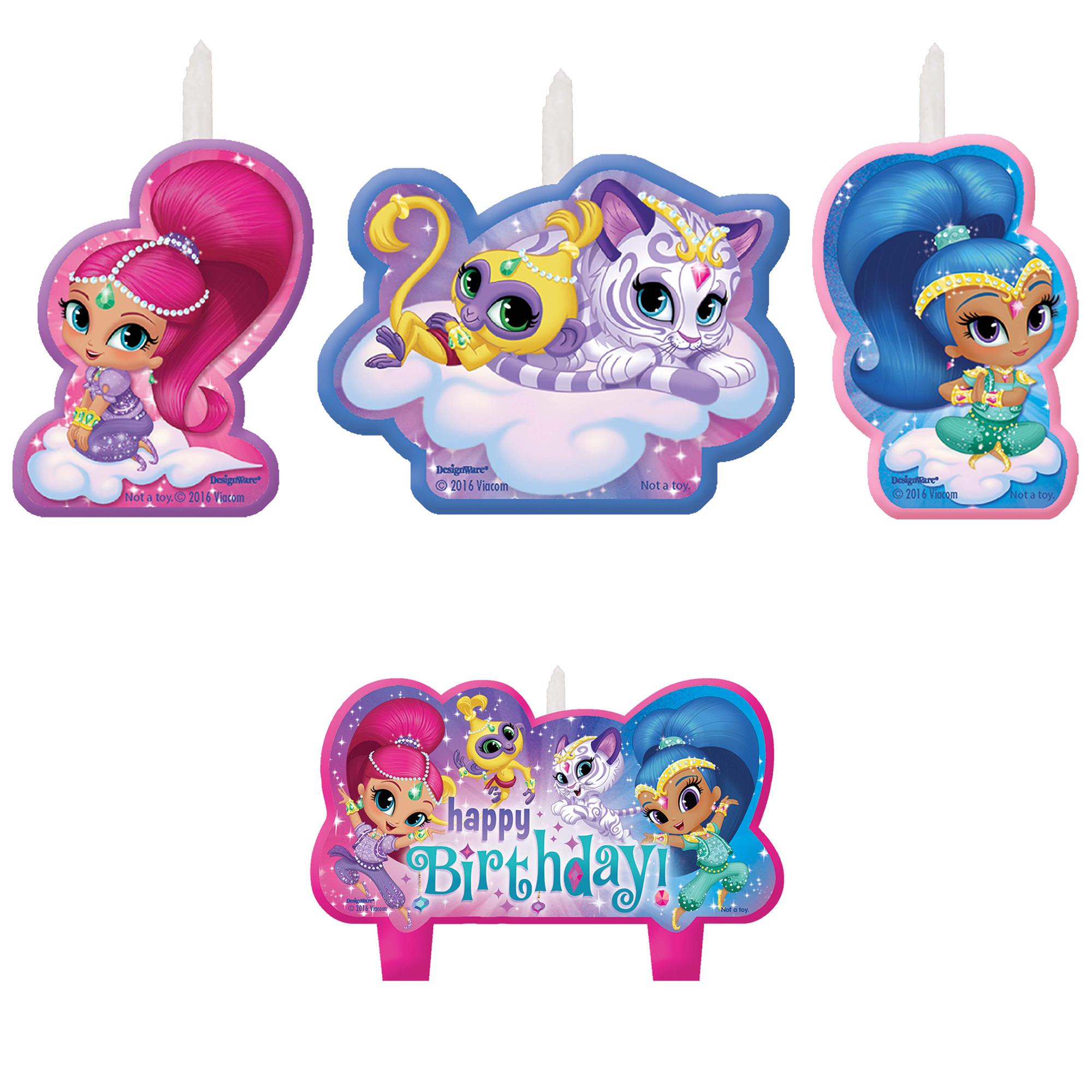 Shimmer and Shine Birthday Candle Set 4pcs Party Accessories - Party Centre