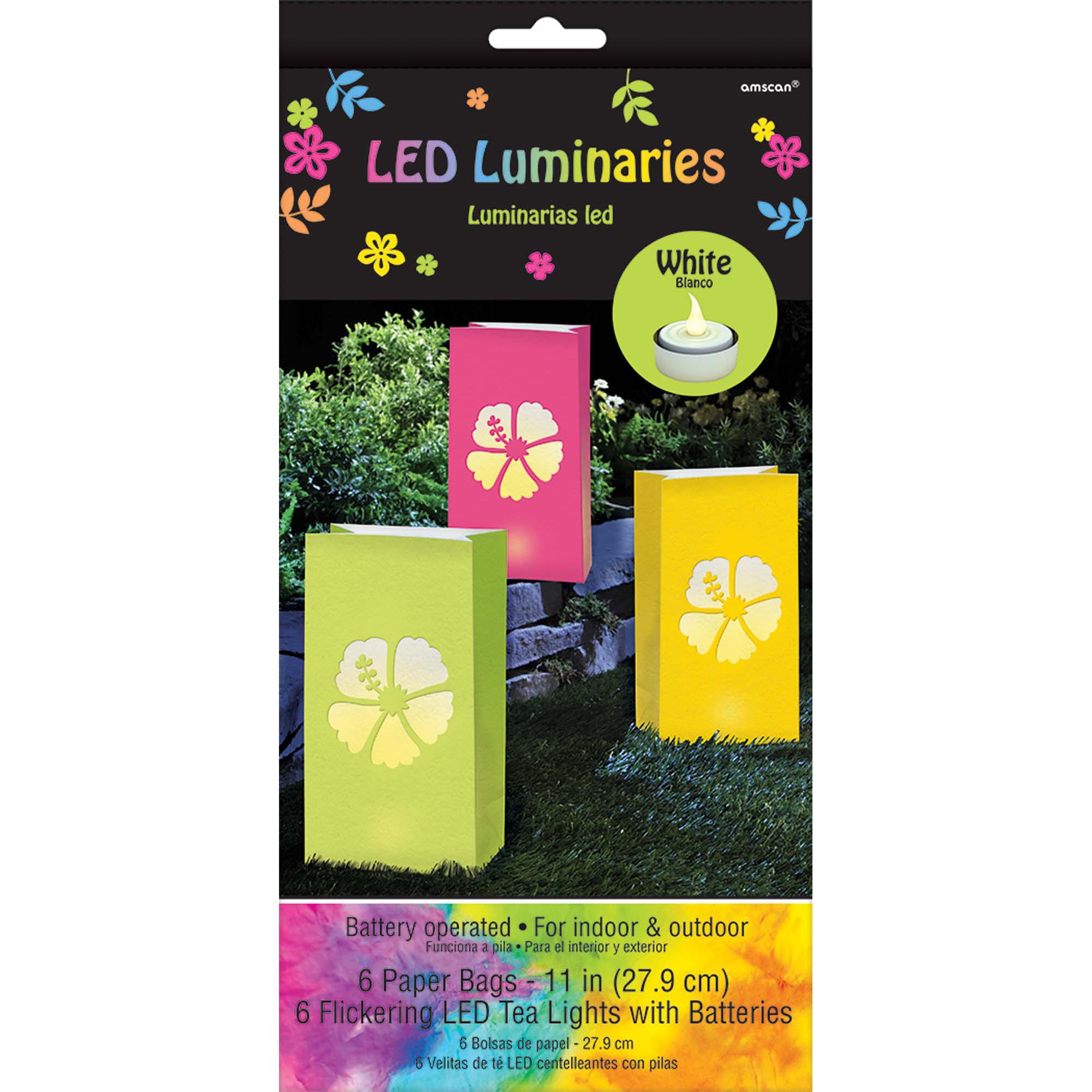 Neon LED Summer Luminaries Paper 6pcs Decorations - Party Centre