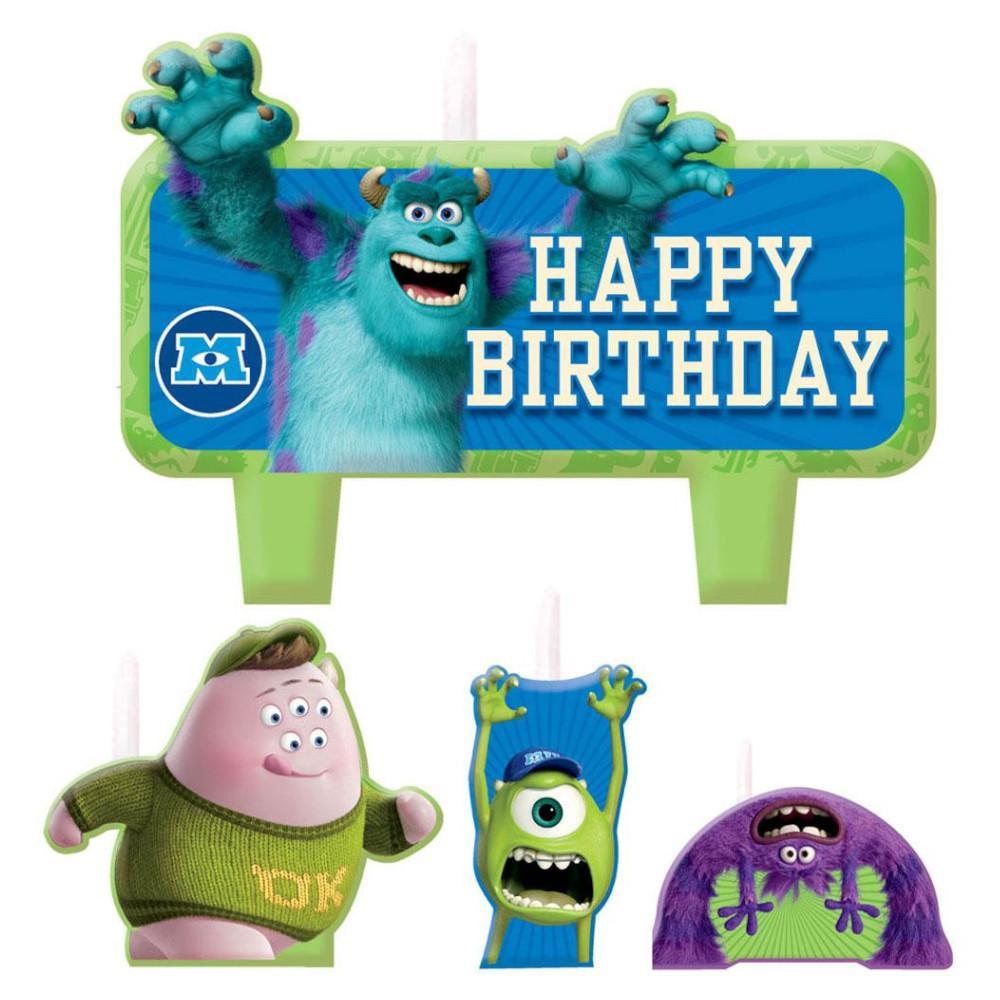Monsters University Birthday Candle Set 4pcs Party Accessories - Party Centre