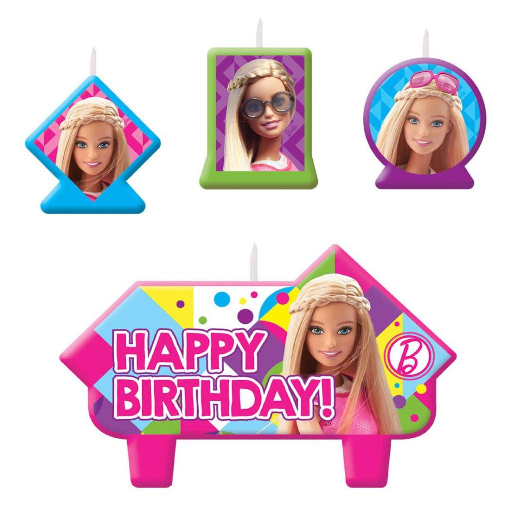 Barbie Sparkle Birthday Candle Set 4pcs Party Accessories - Party Centre