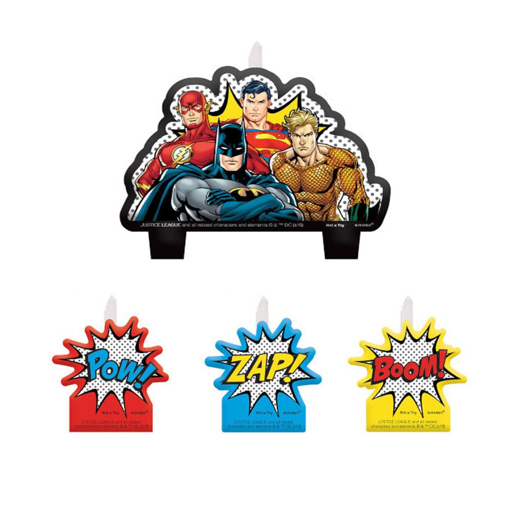 Justice League Heros Unite Birthday Candle Set Party Accessories - Party Centre