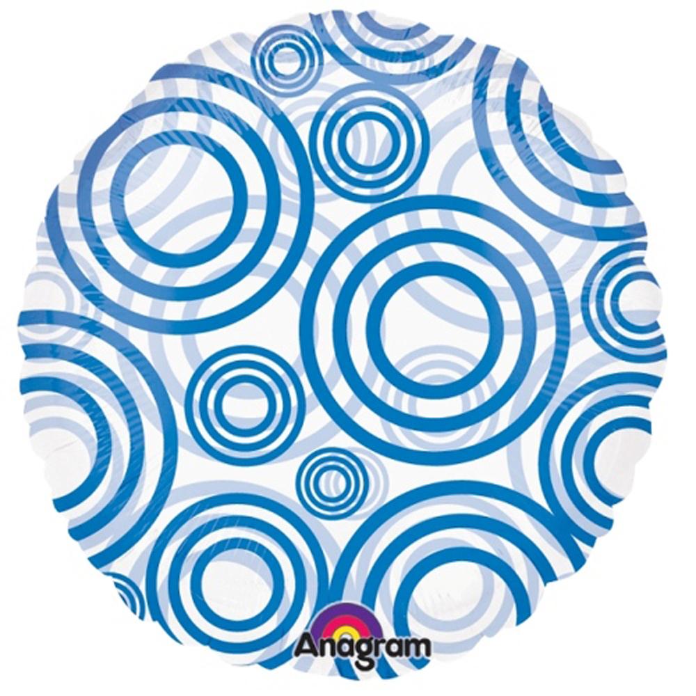 Circles Blue See-Thru Balloon 18in Balloons & Streamers - Party Centre