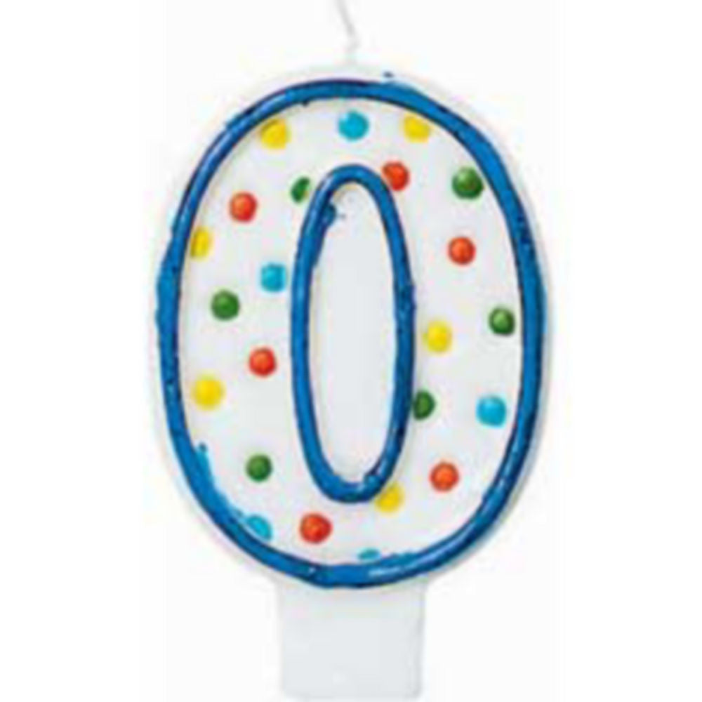 Polka Dots #0 Birthday Candle Party Accessories - Party Centre