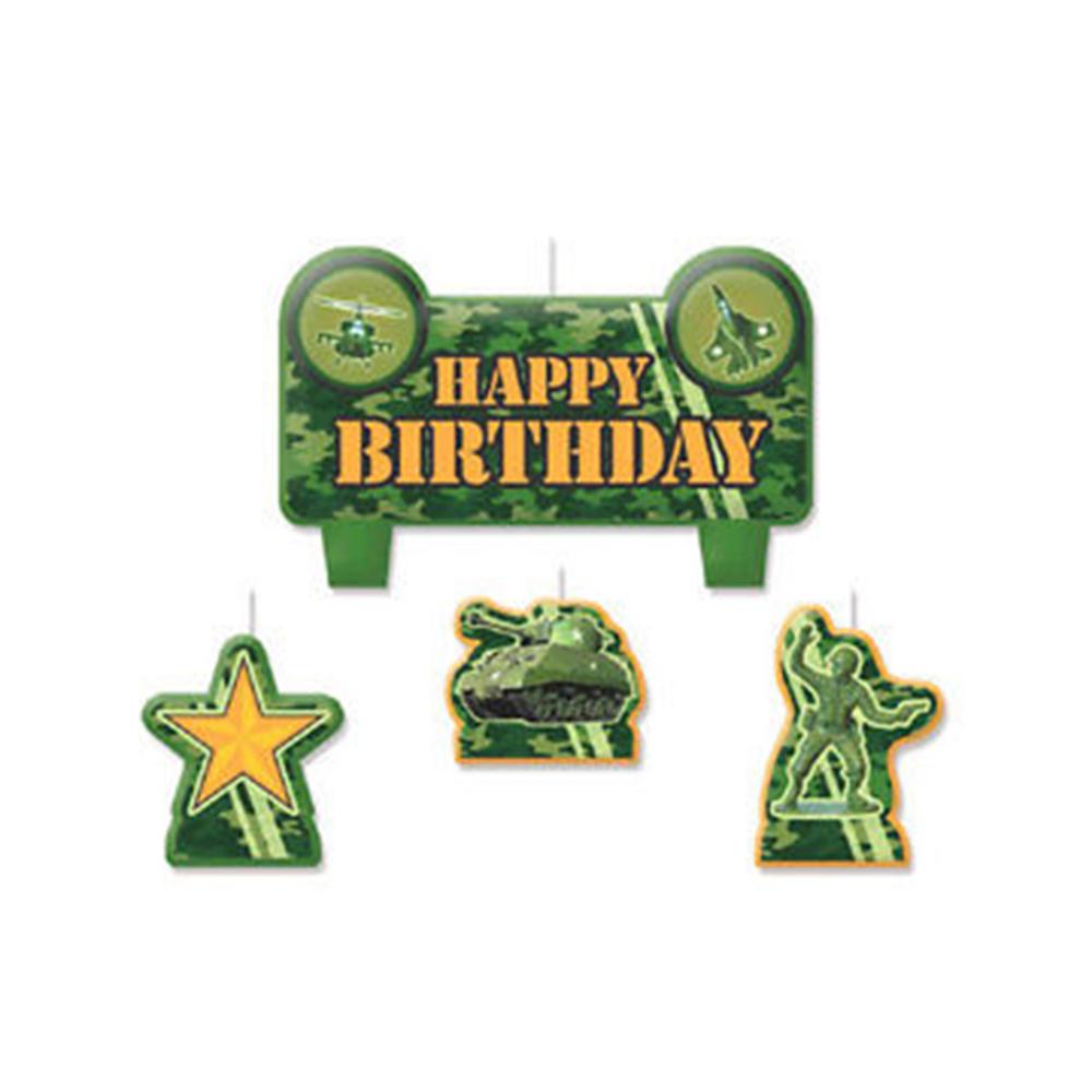 Camouflage Birthday Candle Set 4pcs Party Accessories - Party Centre