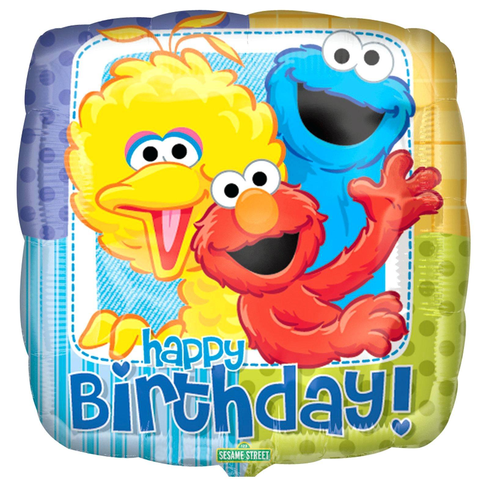Sesame Street Birthday Foil Balloon 18in Balloons & Streamers - Party Centre