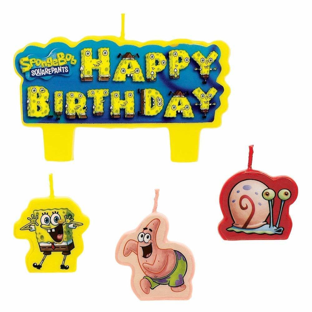 SpongeBob Mini Molded Cake Candles 4pcs Party Accessories - Party Centre