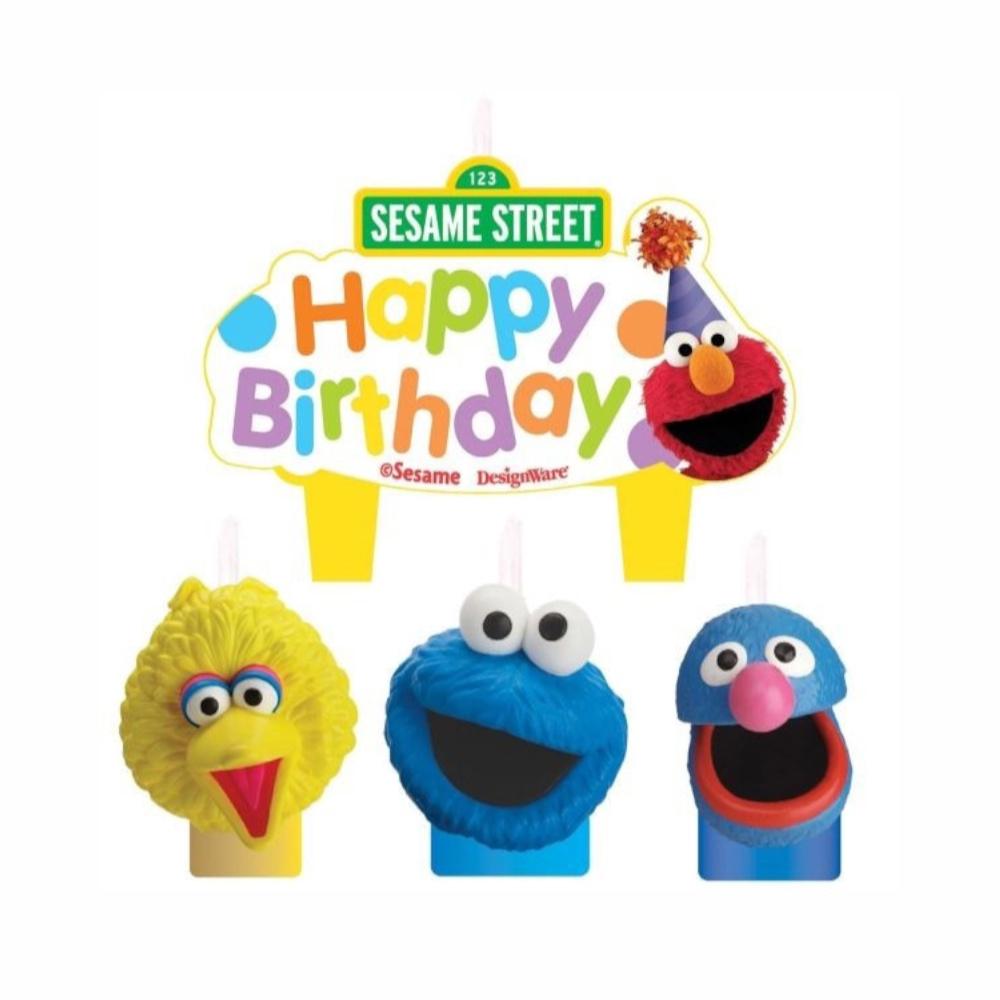 Sesame Street Molded Cake Candles 4pcs Party Accessories - Party Centre