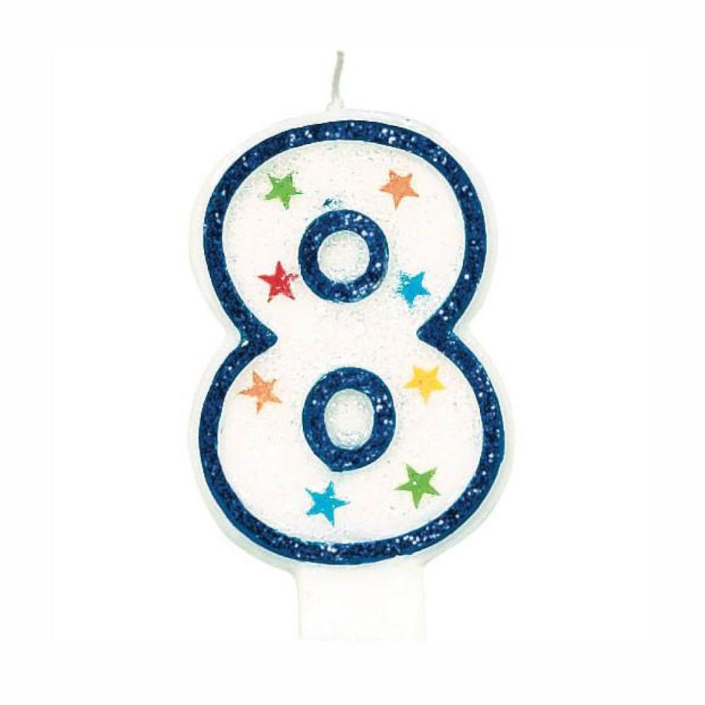 Number 8 Birthday Candle 3in Party Accessories - Party Centre