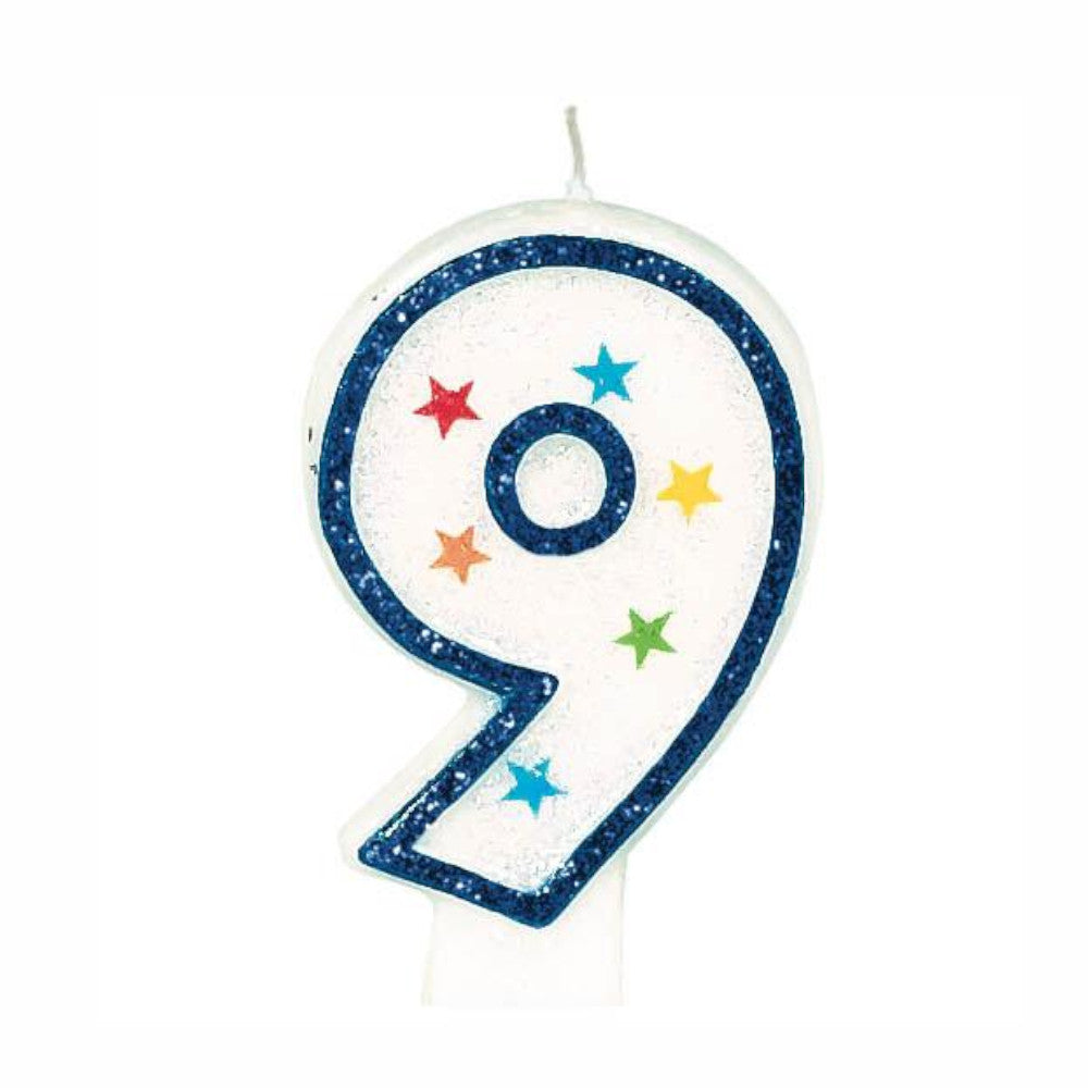 Number 9 Birthday Candle 3in Party Accessories - Party Centre