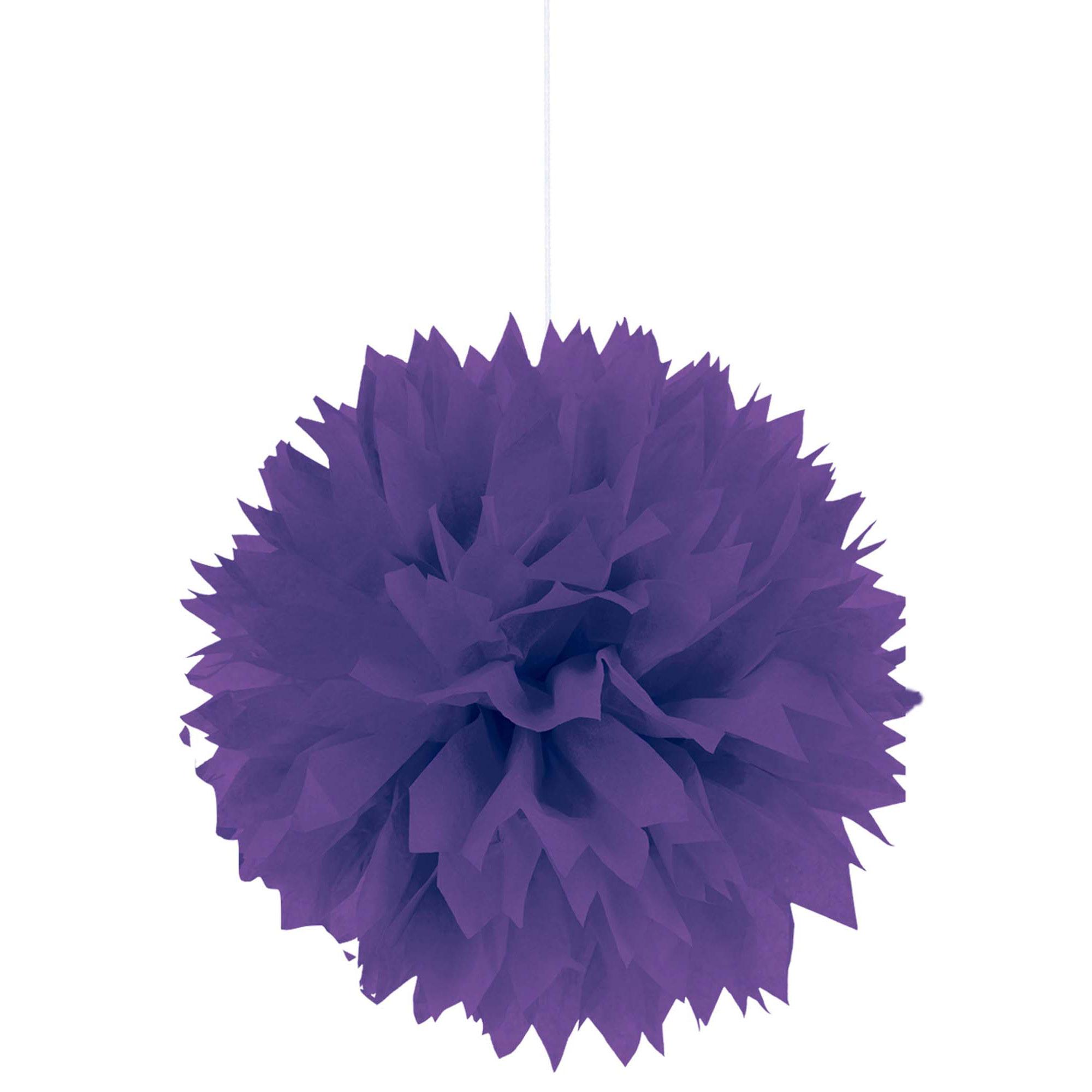 New Purple Fluffy Tissue Decorations 3pcs Decorations - Party Centre