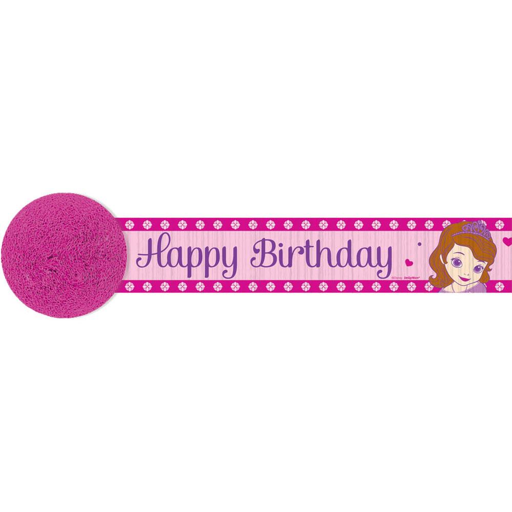 Disney Sofia the  First Crepe Streamer Decorations - Party Centre