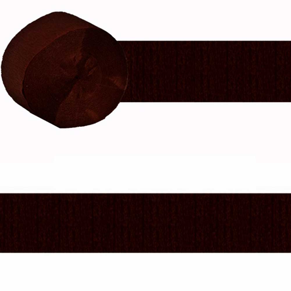 Chocolate Brown Crepe Streamer 4.4cmx24.7m Decorations - Party Centre