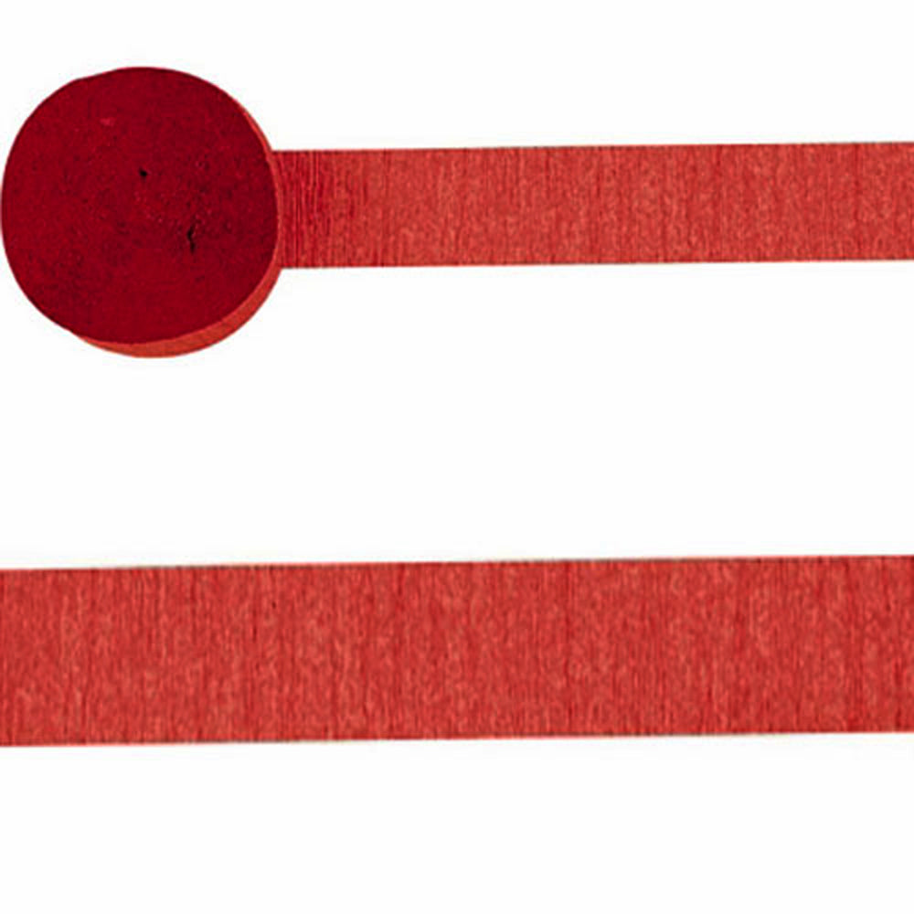 Apple Red Crepe Streamer 4.4cmx24.7m Decorations - Party Centre