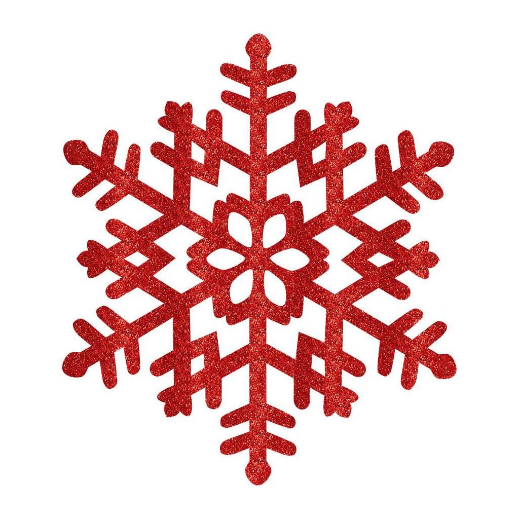 Apple Red Large Snowflake Plastic Decoration 15in Decorations - Party Centre