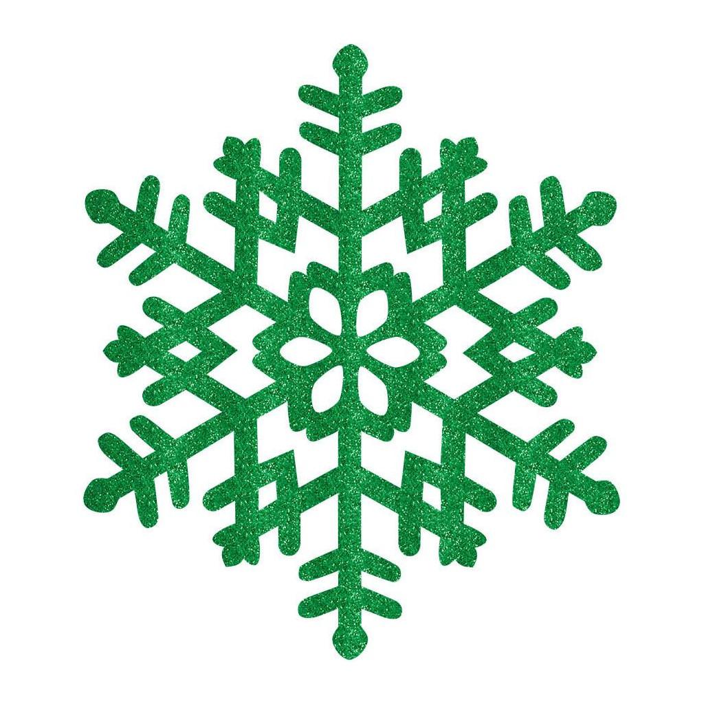 Green Large Snowflake Decoration - Plastic 15in Decorations - Party Centre