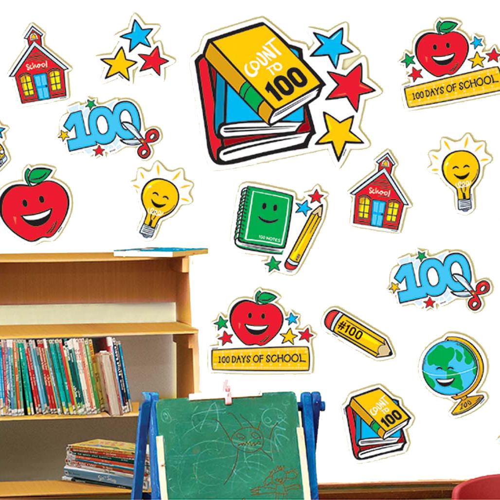 100th Day Of School Cutouts 30pcs Decorations - Party Centre