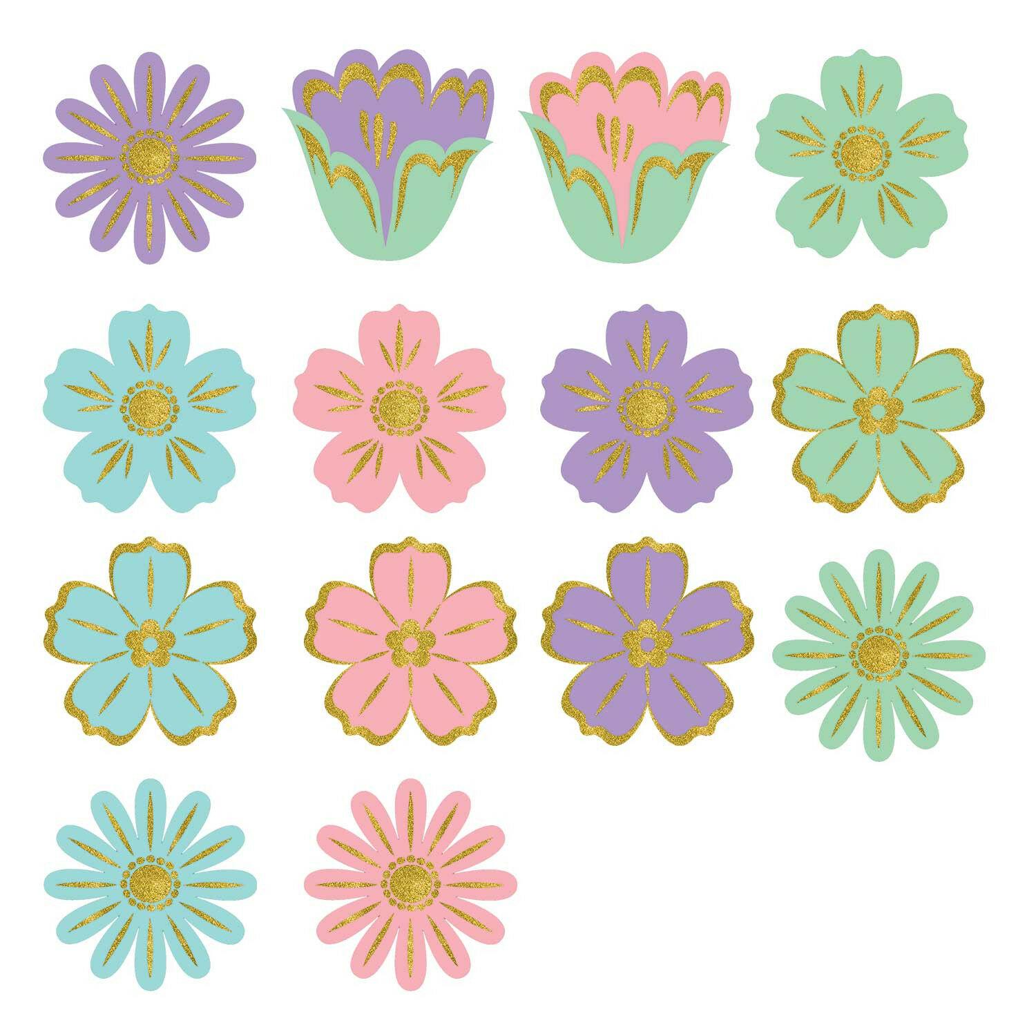 Spring Mini Glitter Value Pack Cutout Decorations - Party Centre