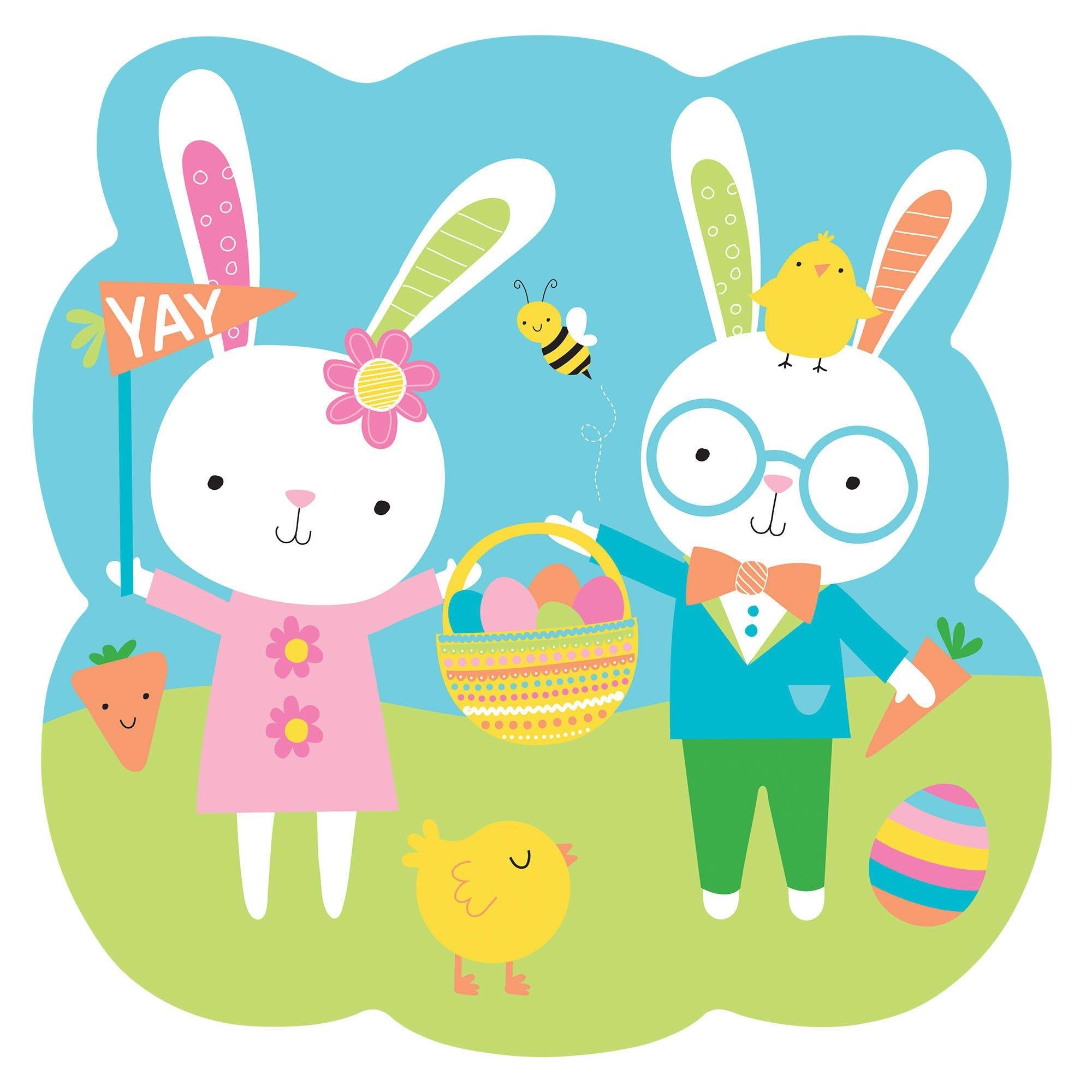 Hello Easter Bunny Cutouts 10.5in Decorations - Party Centre