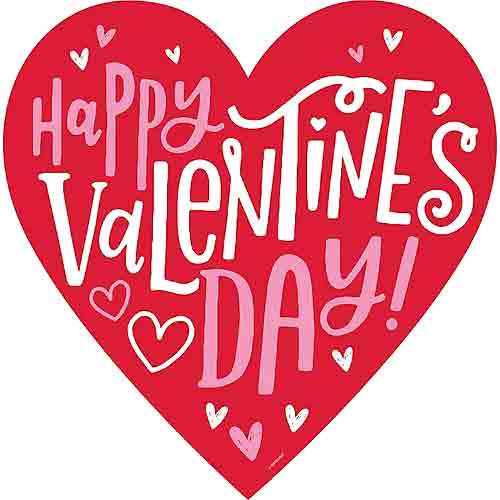 Happy Valentine's Day Heart Cutout Paper