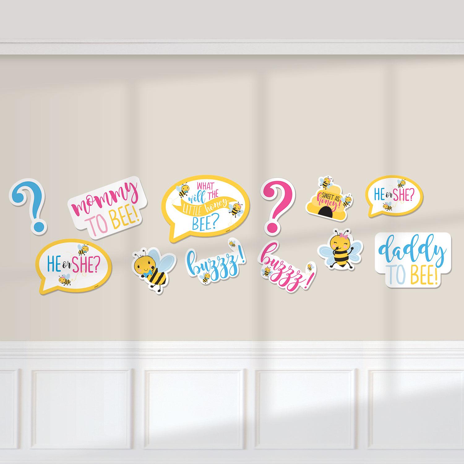 What Will It Bee? Cutouts 12pcs Decorations - Party Centre