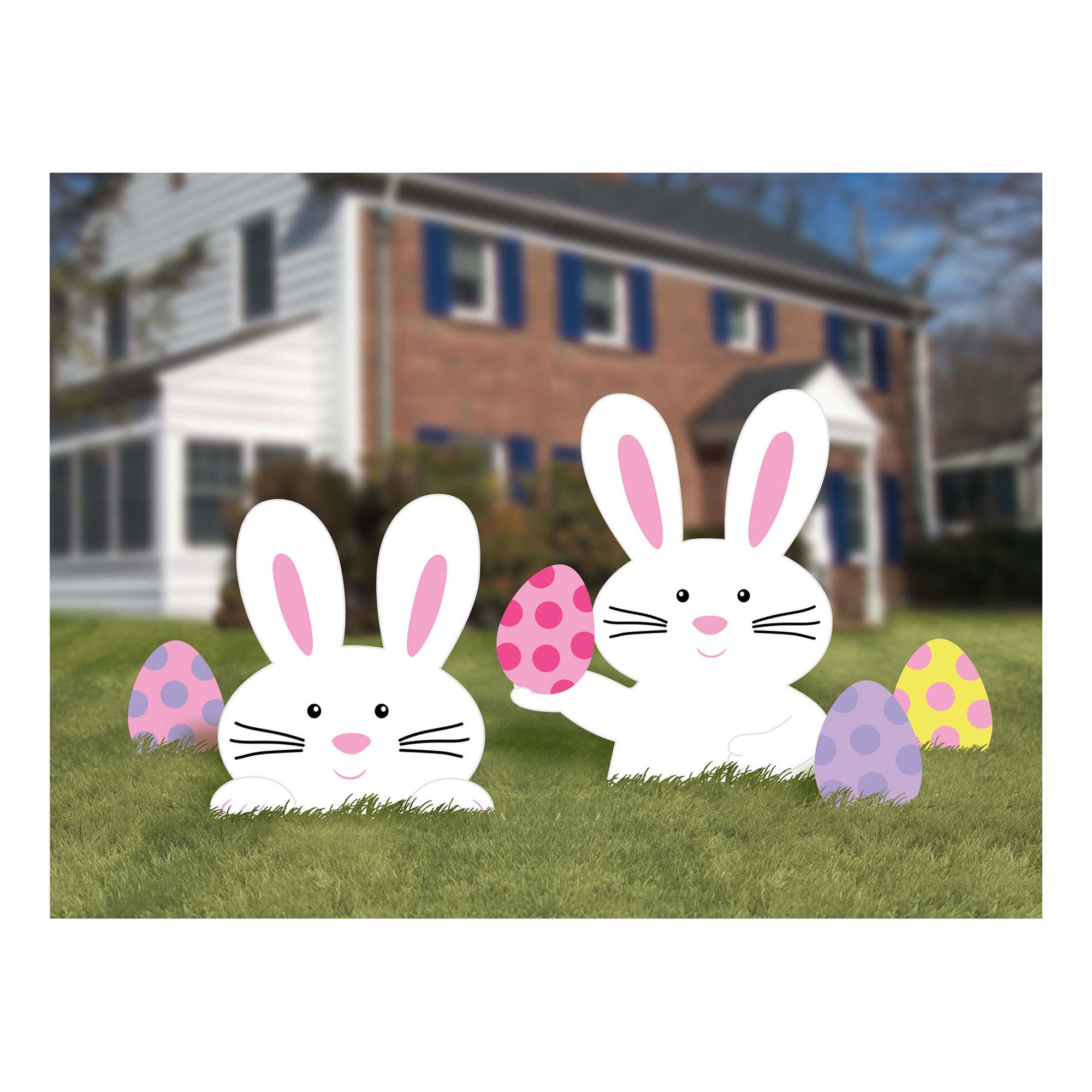 Plastic Bunny Yard Signs Decorations - Party Centre