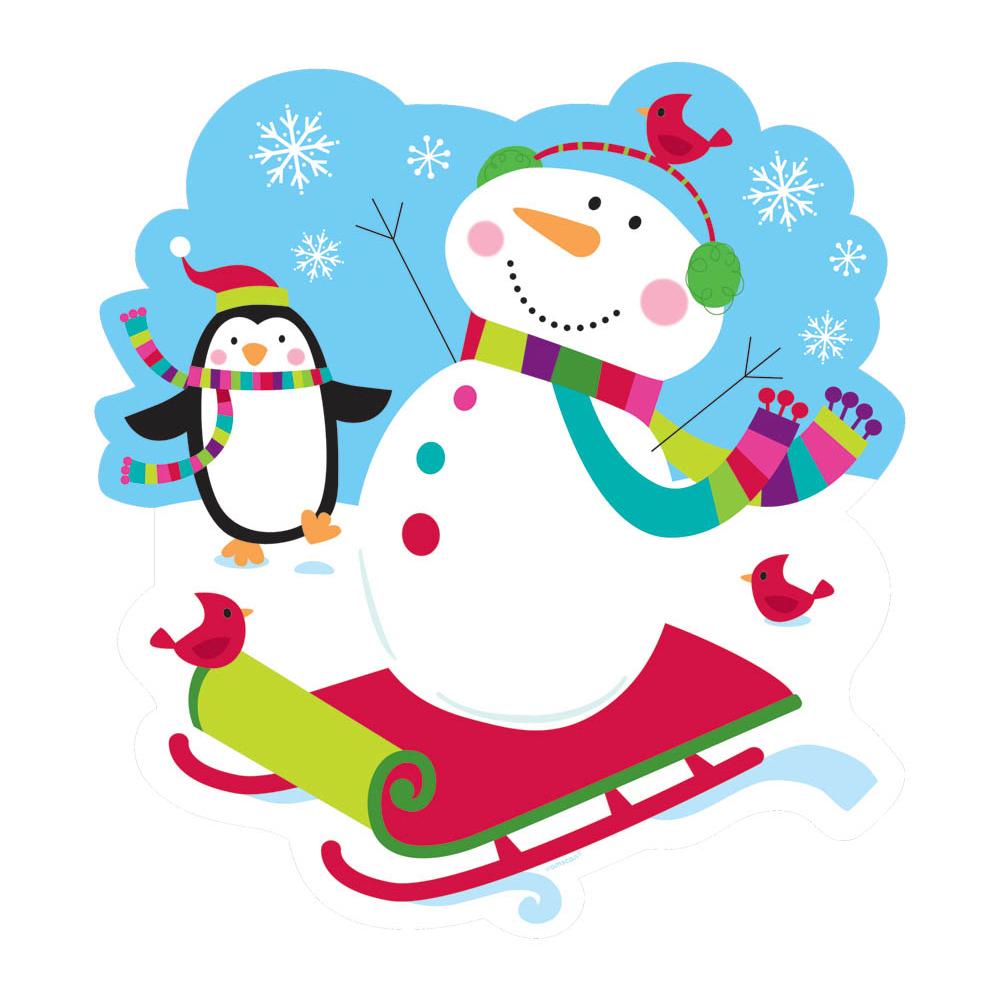 Joyful Snowman Cutout 8in Decorations - Party Centre