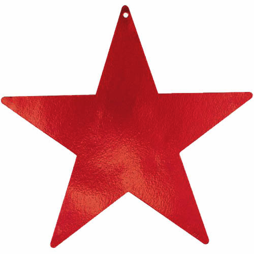 Apple Red Star Foil Cutout 3 1/2in 12pcs Decorations - Party Centre