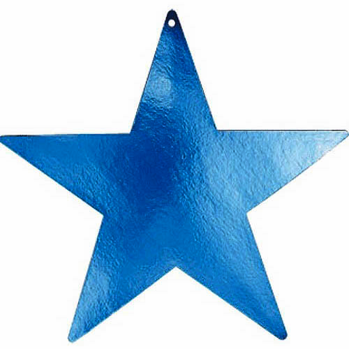 Blue Star Foil Cutout 5in Decorations - Party Centre