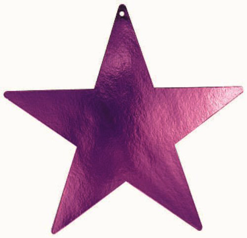 Purple Star Foil Cutout 5in Decorations - Party Centre