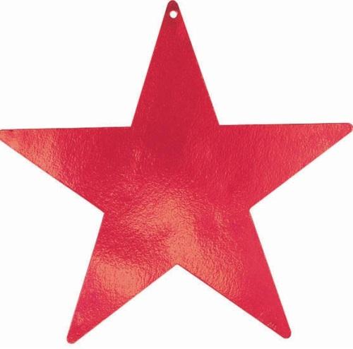 Apple Red Star Foil Cutout 9in Decorations - Party Centre