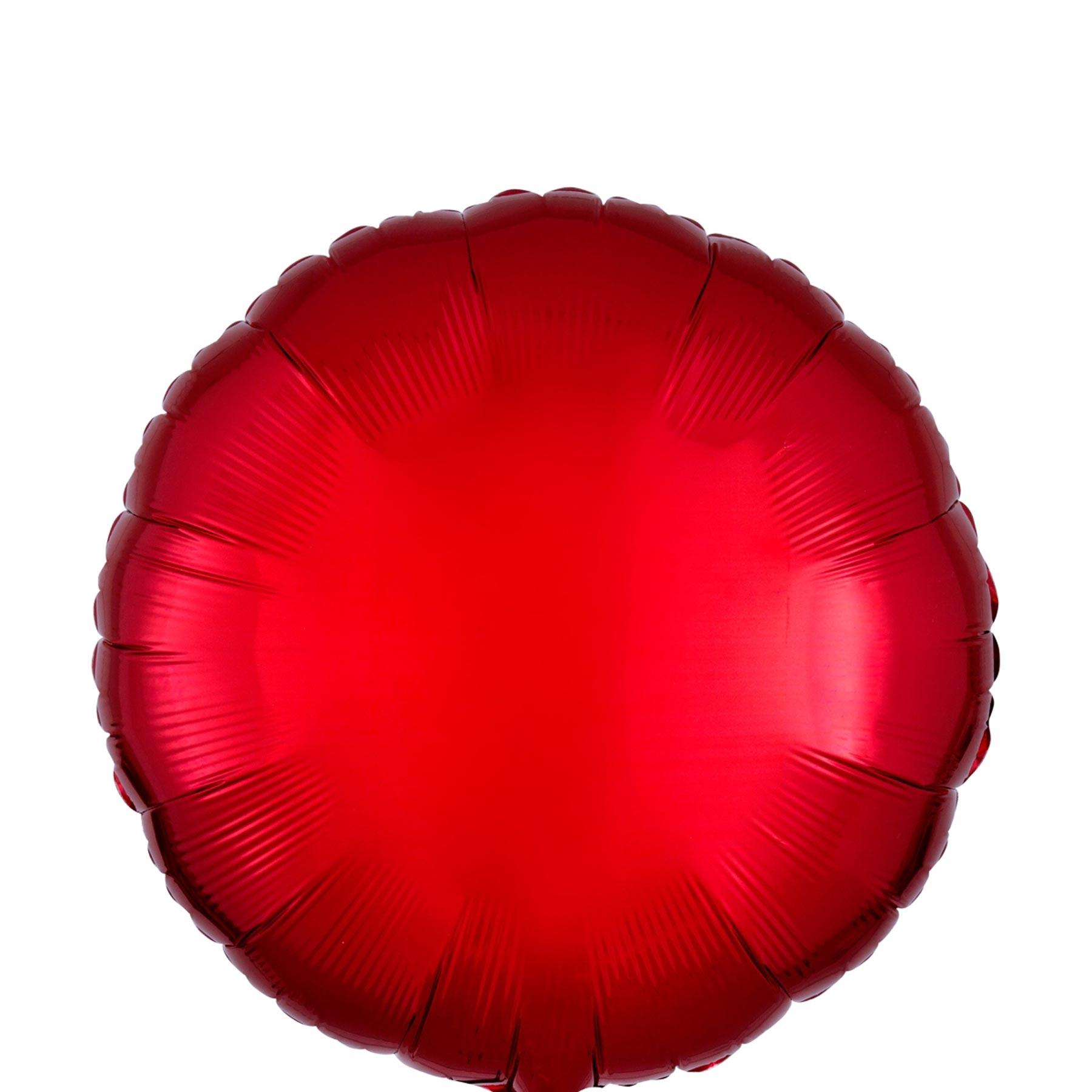 Metallic Red Round Foil Balloon 45cm Balloons & Streamers - Party Centre