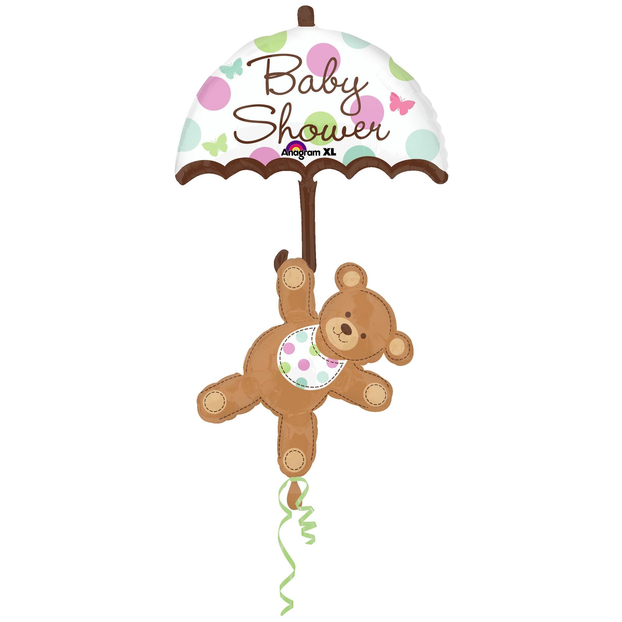 Baby Shower Umbrella And Bear Balloon 24 x 49in Balloons & Streamers - Party Centre