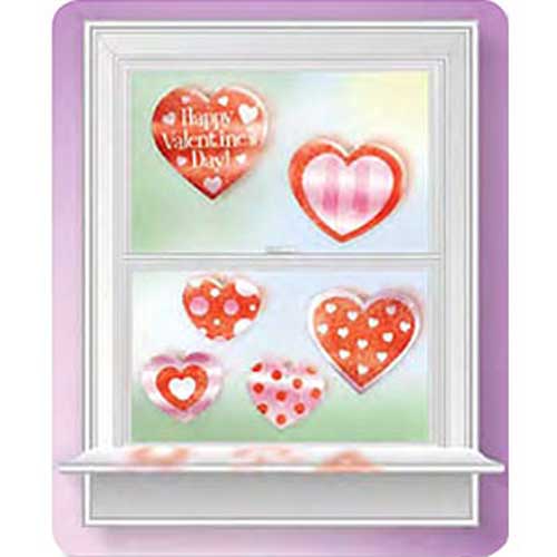 Glitter Window Sparkles With Suction Cups 6pcs Decorations - Party Centre