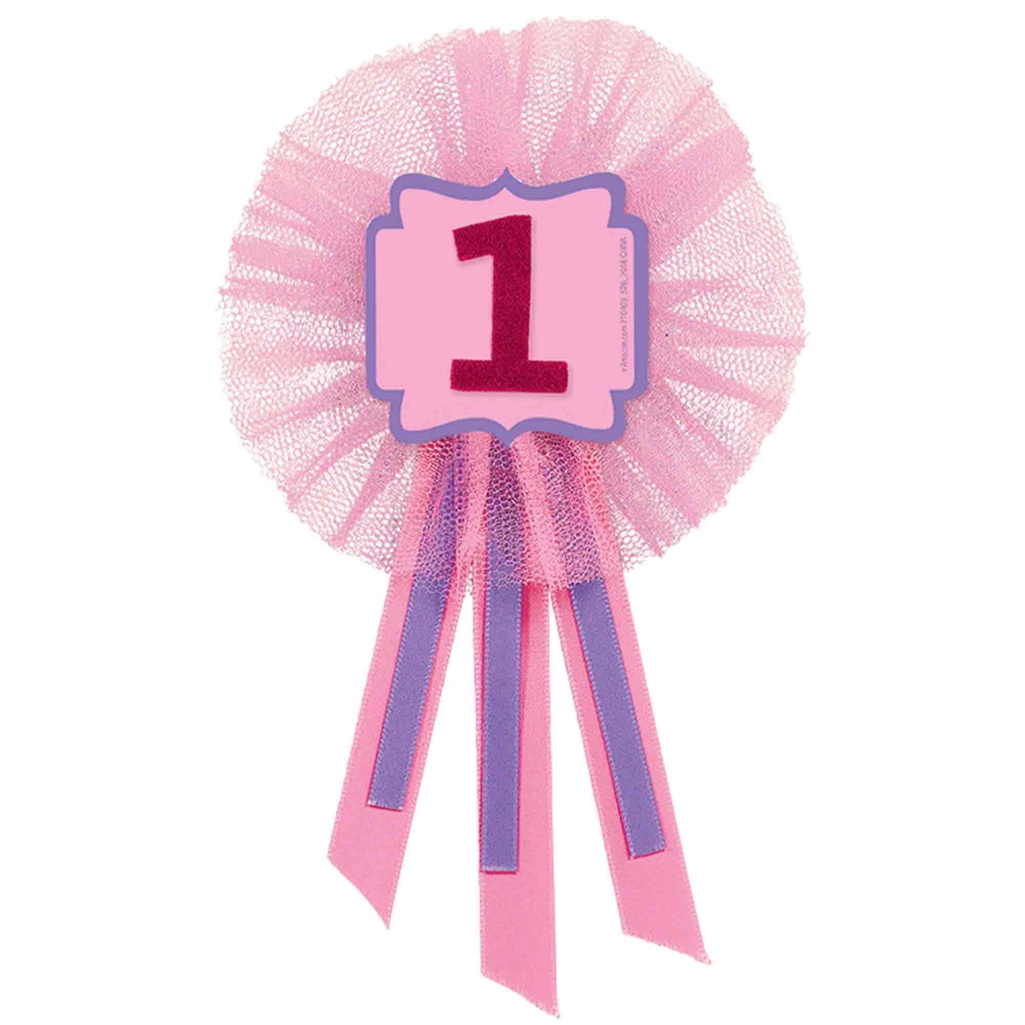 1st Birthday Girl Award Pink Ribbon