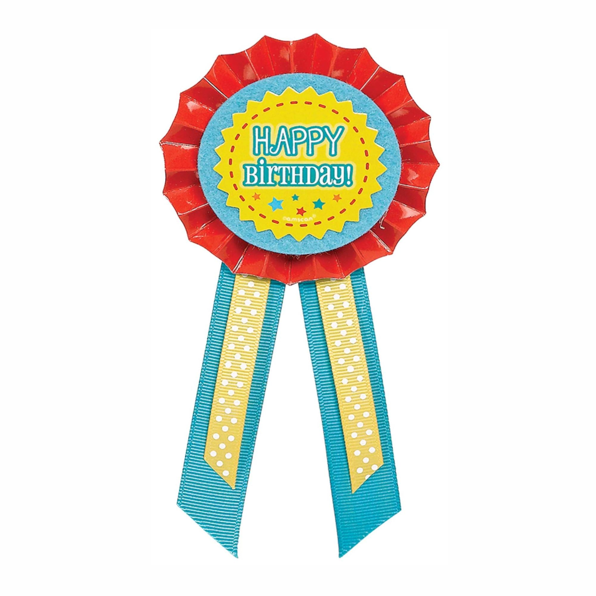 Happy Birthday Award Ribbon Party Accessories - Party Centre