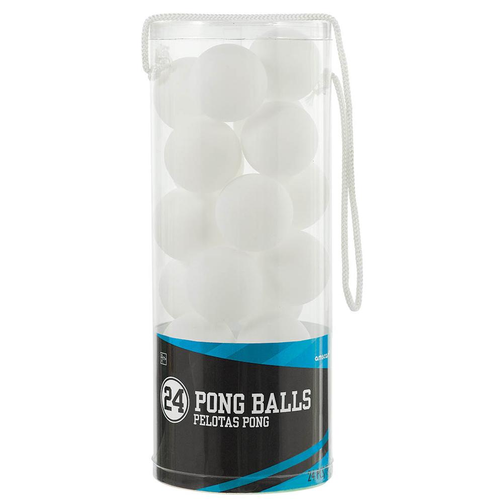 White Pong Balls Favors 1.50in, 24pcs Candy Buffet - Party Centre