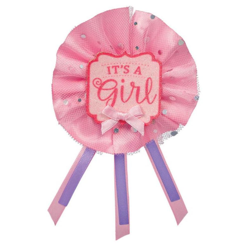 It's A Girl Fancy Glitter Award Ribbon Party Accessories - Party Centre