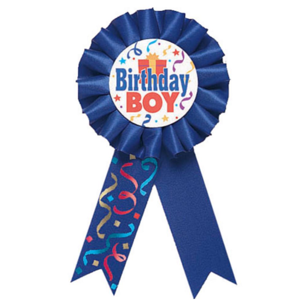Birthday Boy Award Ribbon 5 1/2in Party Accessories - Party Centre