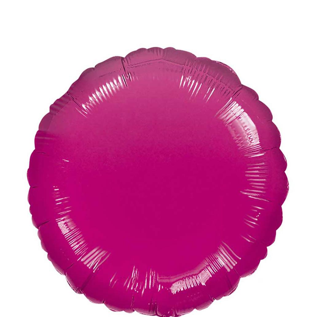 Metallic Fuchsia Round Foil Balloon 18in Balloons & Streamers - Party Centre