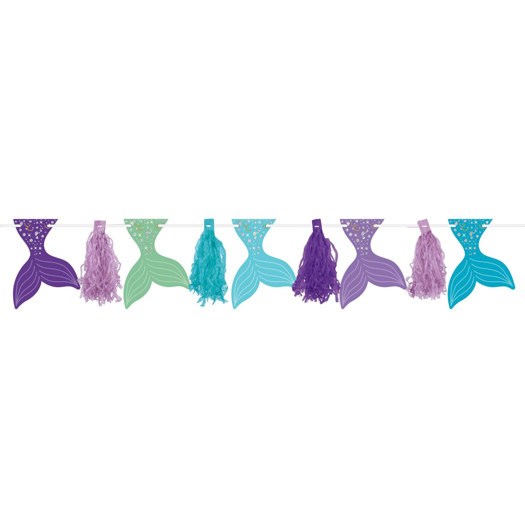 Mermaid Wishes Glitter Tassel Garland Decorations - Party Centre