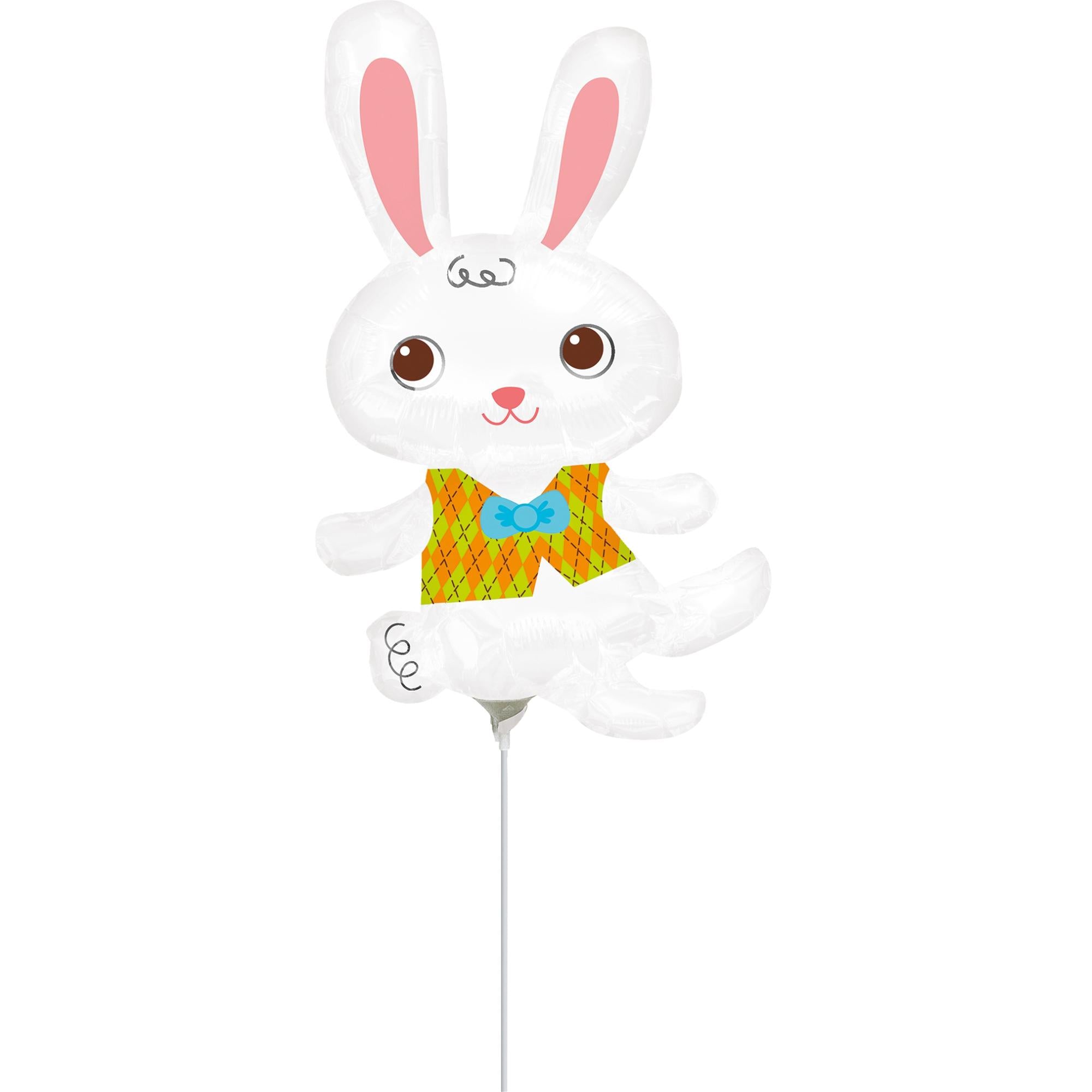 Easter Bunny with Vest Mini Shape Balloon Balloons & Streamers - Party Centre