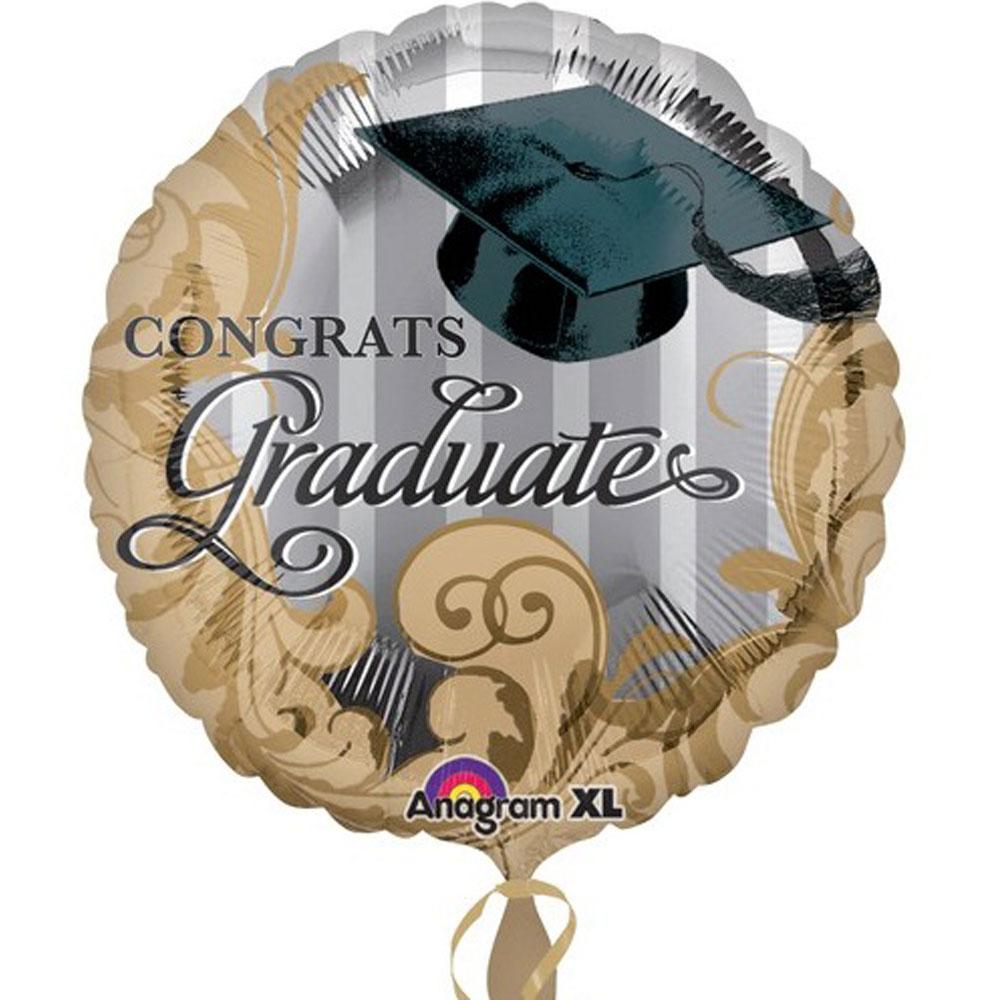 Gold Grad Traditions Balloon 18in Balloons & Streamers - Party Centre