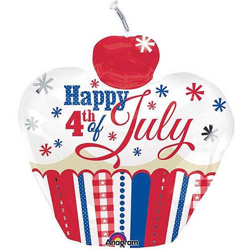 4th Of July Cupcake Supershape Balloon 24in Balloons & Streamers - Party Centre