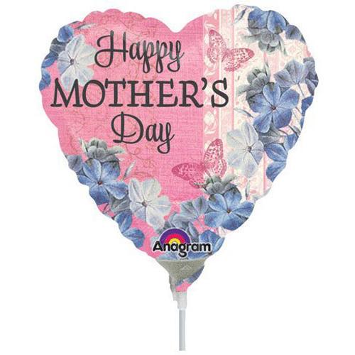 Happy Mother's Day Butterfly Heart Mini Shape Balloon Balloons & Streamers - Party Centre