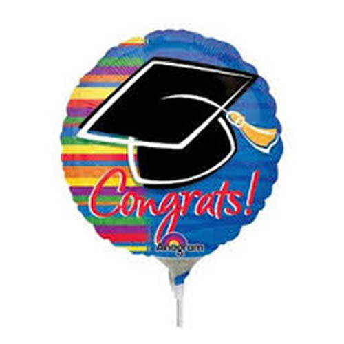 Colorful Stripes Grad Foil Balloon 9 in Balloons & Streamers - Party Centre