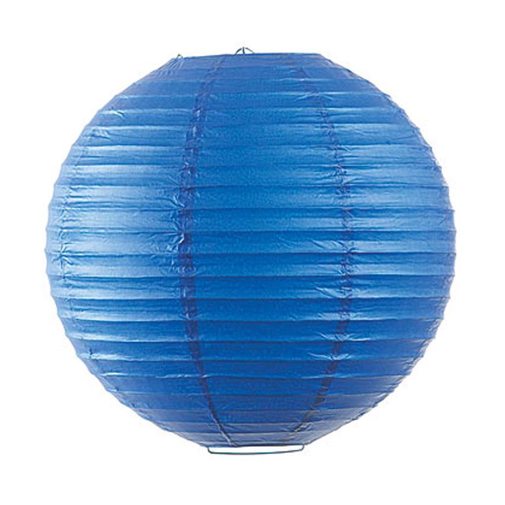 Bright Royal Blue Round Paper Lanterns 9.50in 3pcs Decorations - Party Centre