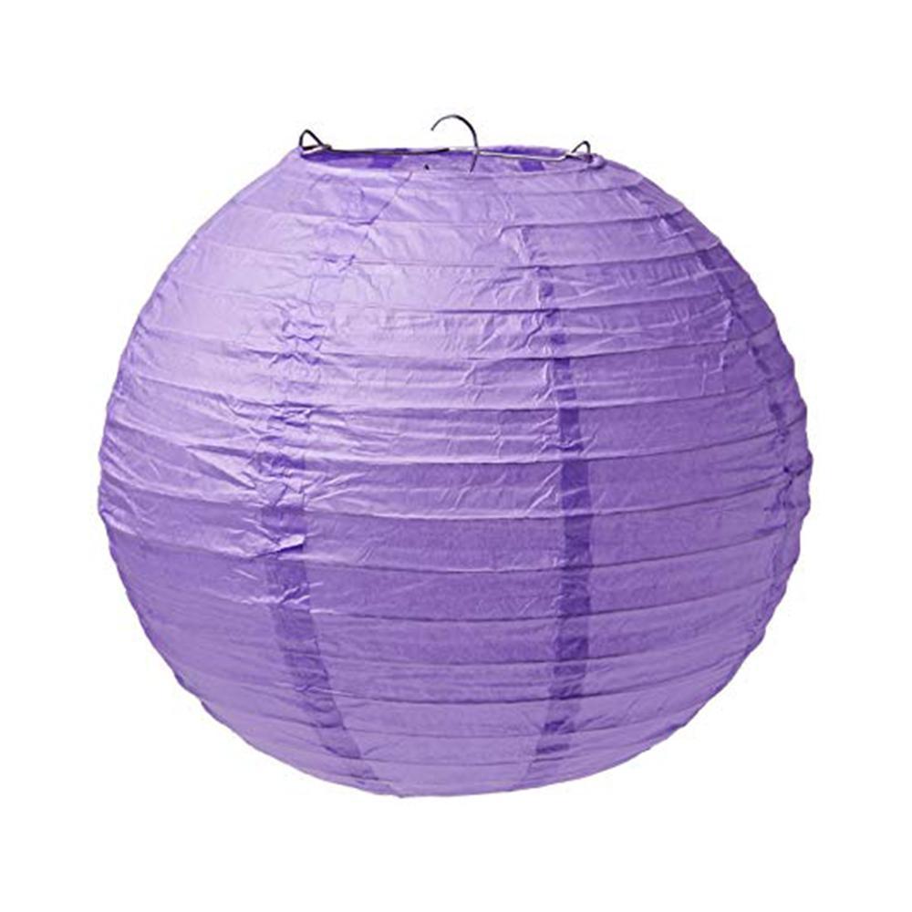 New Purple Round Paper Lanterns 9.50in 3pcs Decorations - Party Centre