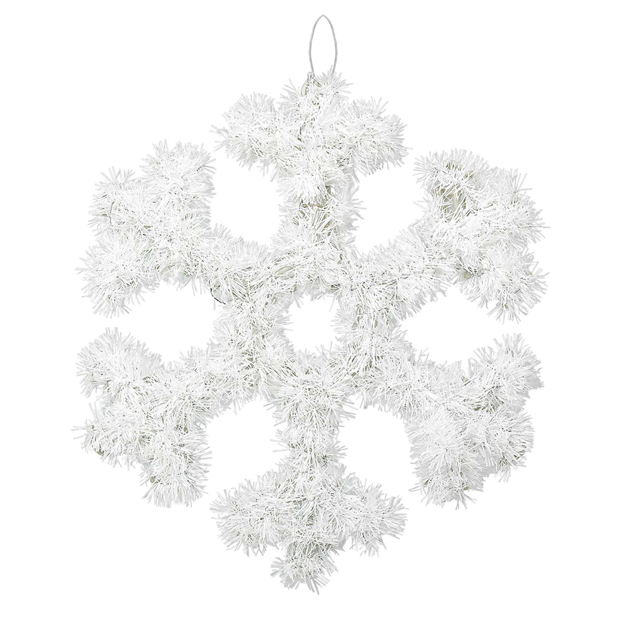 Snowflake Tinsel Hanging Decoration 12.50in Decorations - Party Centre