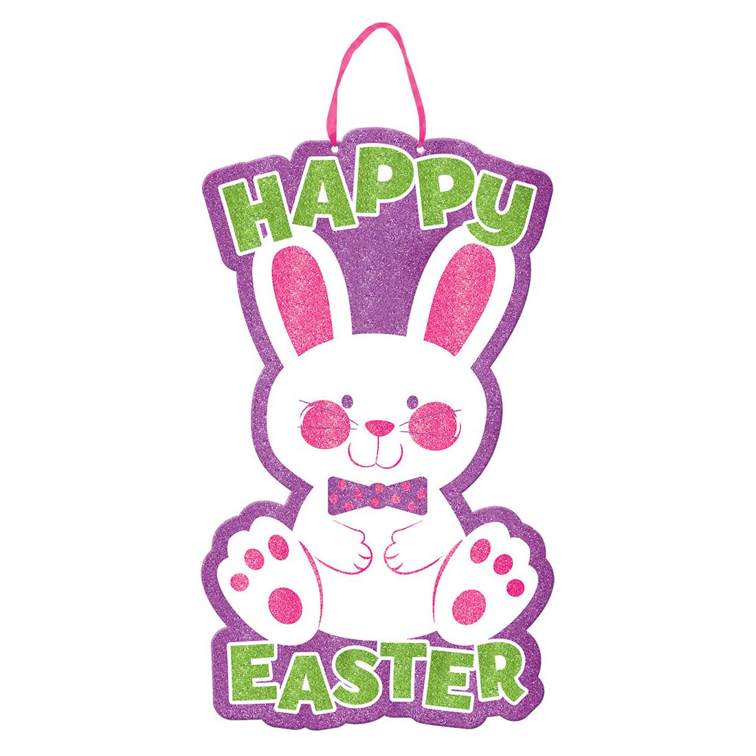 Happy Easter Large Glitter Sign 20in x 13in Decorations - Party Centre